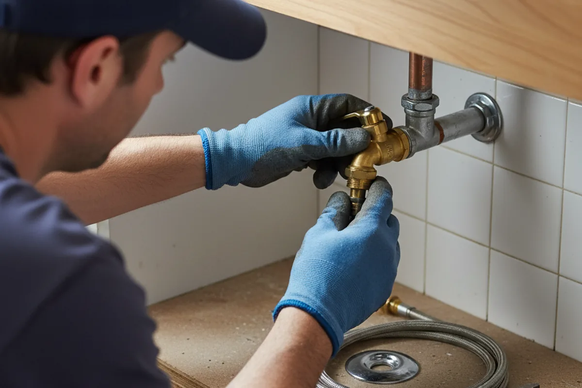 Shutoff valve and fitting work during Emergency Plumbing in New Site